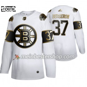 Boston Bruins Patrice Bergeron 37 Adidas 2019-2020 Golden Edition Weiß Trikot Authentic - Kinder